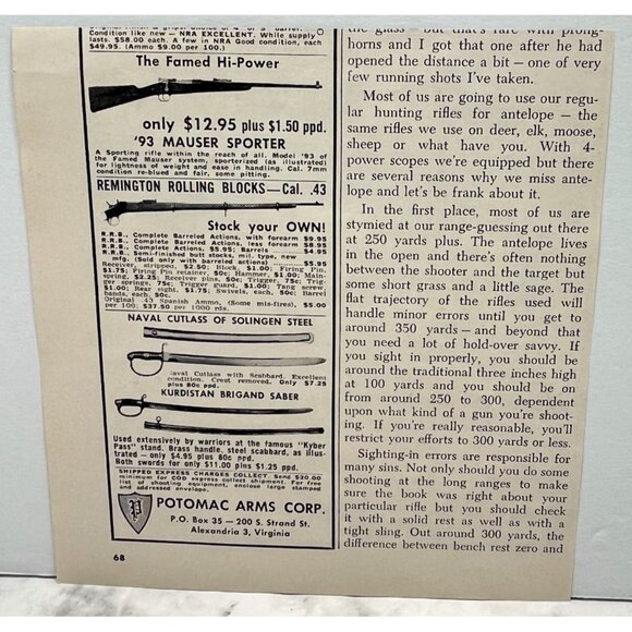 NRA National Rifle Assoc Print Ad Vintage 1962 Membership Mail In - Picture 3 of 5